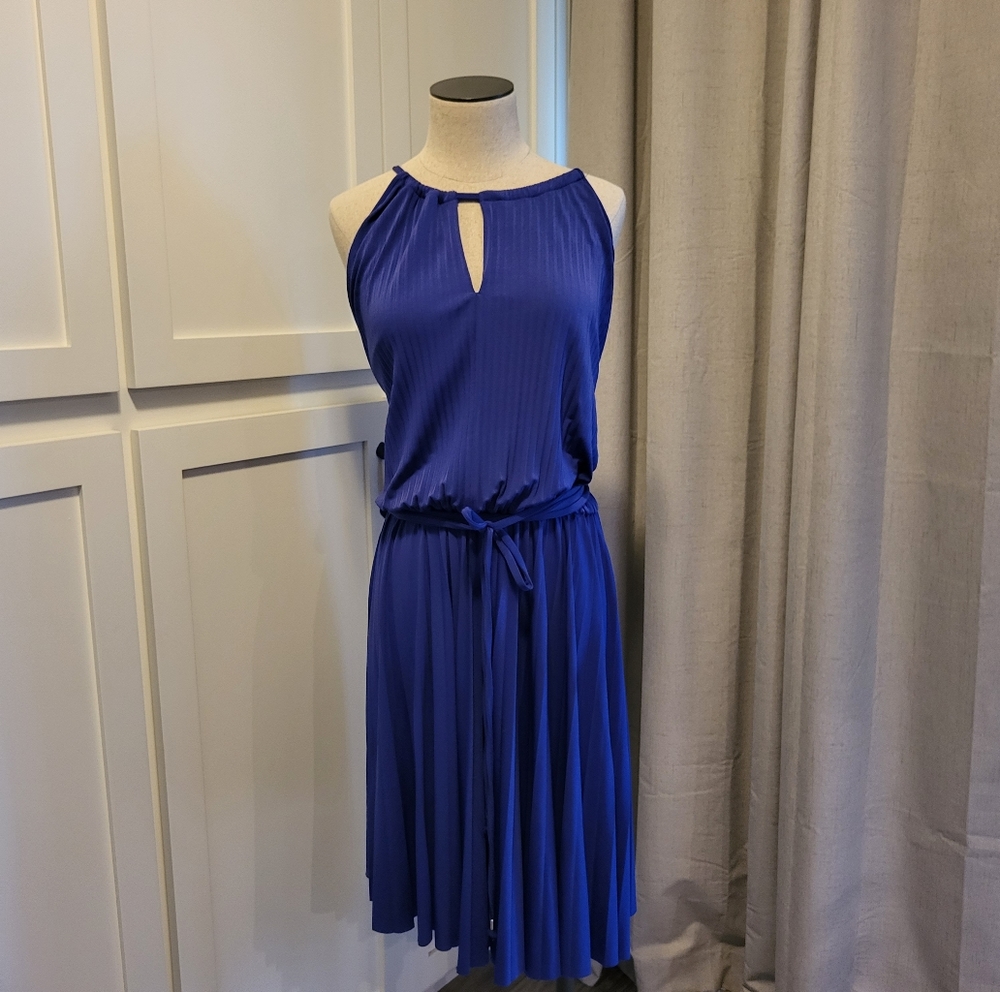 Lane Bryant Royal Purple Pleated Halter Dress 22/24